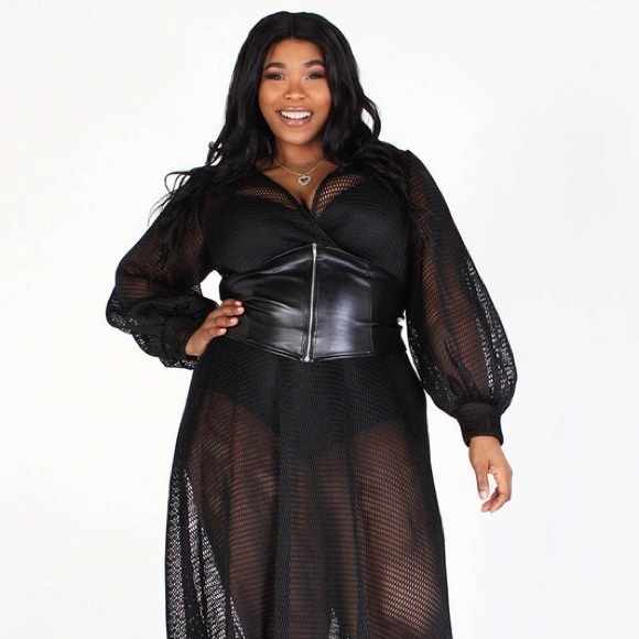 Sheer/Mesh Corset Maxi Dress - Picture 2 of 4